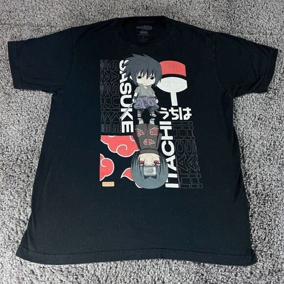 Naruto Goodsmile Shirt Mens Large Shippuden Sasuke Itachi Chibi Cartoon Anime